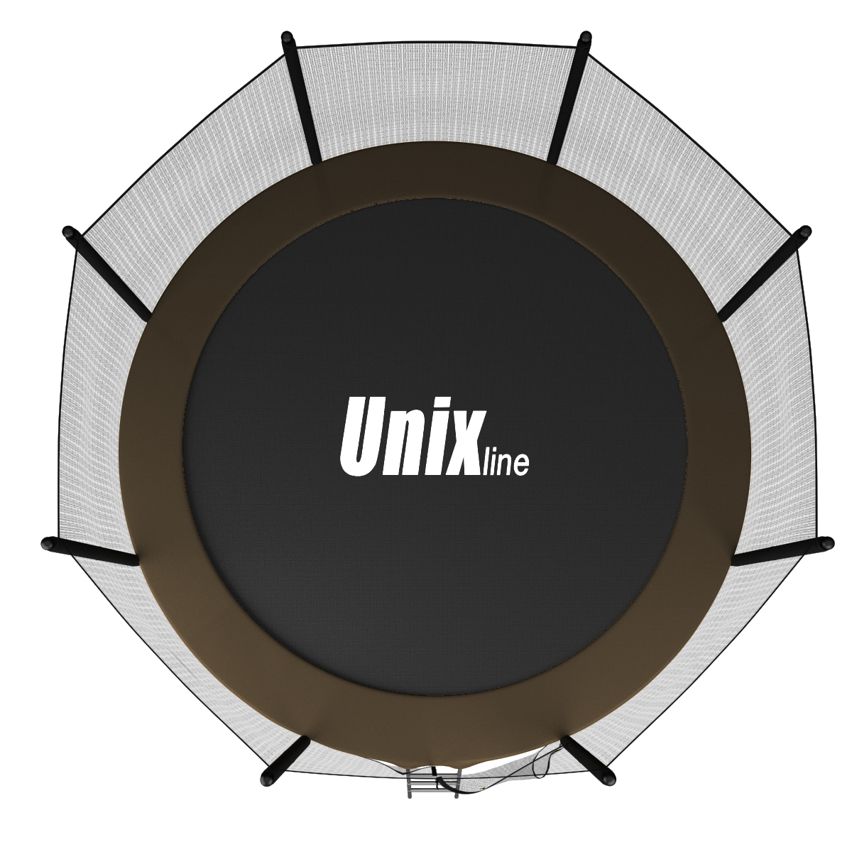 Батут UNIX line 8-фут. Black&Brown с внешней сеткой